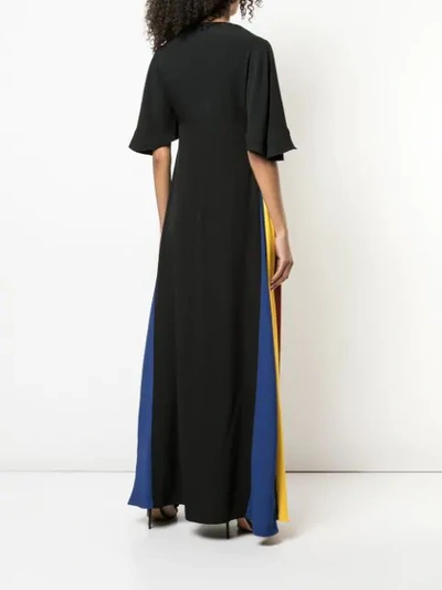 Shop Staud Stripe Detail Maxi Dress In Black