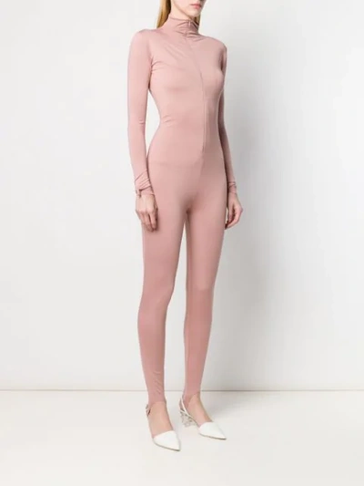 Shop Atu Body Couture Stirrup Ankle Jumpsuit In Pink