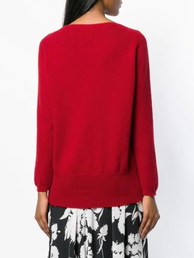 Shop Aragona Cashmere Scoop Neck Sweater In Red