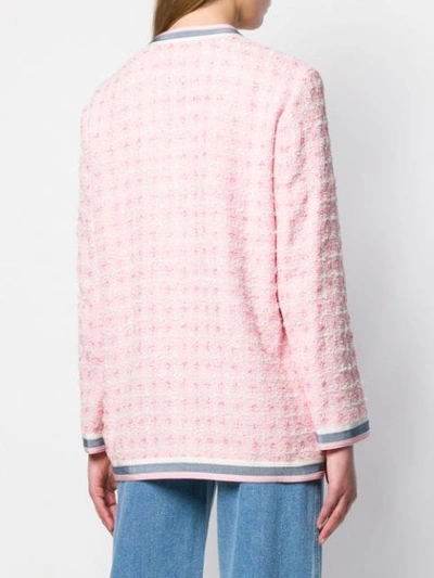 Shop Gucci Tweed Jacket In Pink