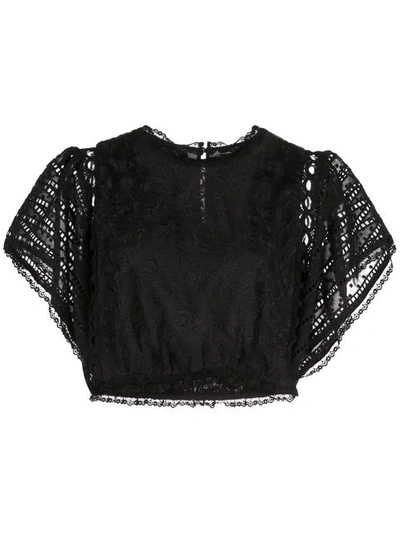 Shop Cynthia Rowley Wicker Park Lace Top In Black