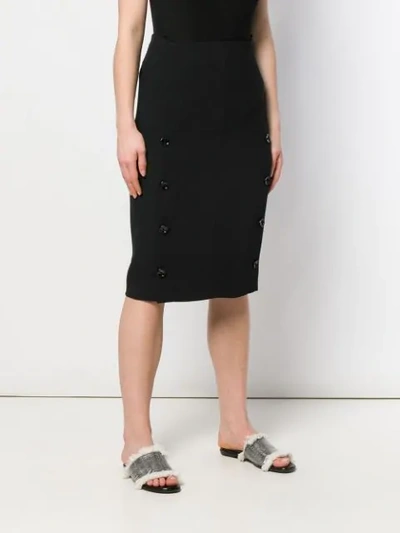 Shop Joseph Side Buttons Pencil Skirt In Black