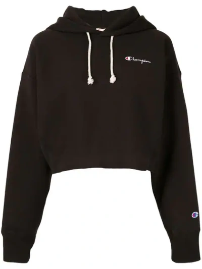 Shop Champion Cropped-sweatshirtjacke Mit Kapuze - Schwarz In Black