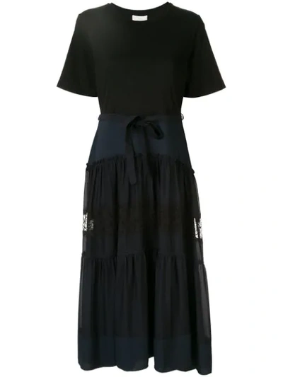 Shop 3.1 Phillip Lim / フィリップ リム 3.1 Phillip Lim Flared Short-sleeved Silk Dress - Black