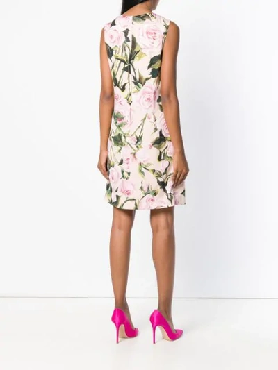 Shop Dolce & Gabbana Floral Sleeveless Mini Dress - Pink