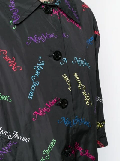 Shop Marc Jacobs New York Print Coat In Black