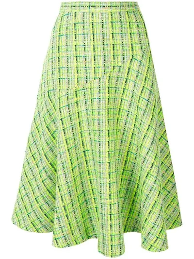 Shop Delpozo A-line Midi Skirt In Green