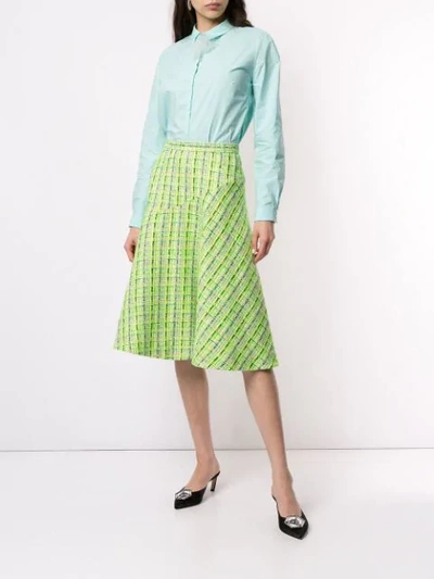 Shop Delpozo A-line Midi Skirt In Green