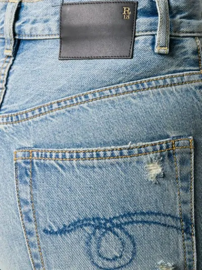 Shop R13 Flared Distressed Jeans In Blue