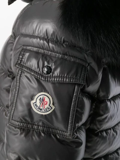 Shop Moncler Hooded Padded Jacket In Grey