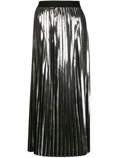 metallic pleated skirt