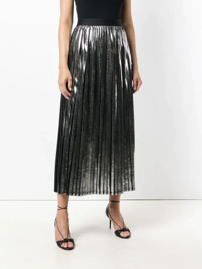 Shop Versace Collection Metallic Pleated Skirt