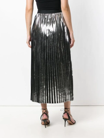 metallic pleated skirt