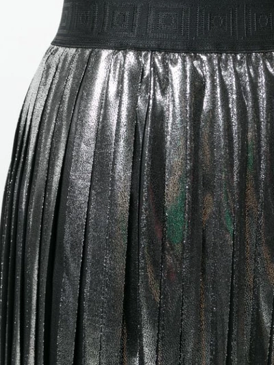 Shop Versace Collection Metallic Pleated Skirt