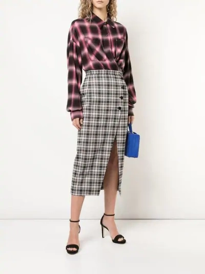 Shop Alexa Chung High-waist Plaid Skirt In Multicolour