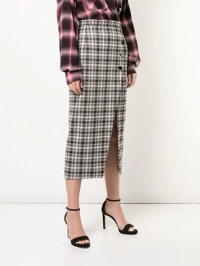 Shop Alexa Chung High-waist Plaid Skirt In Multicolour