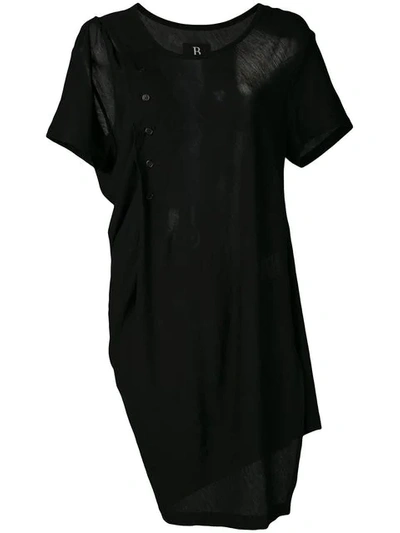 Shop Yohji Yamamoto Twisted Drape T-shirt - Black