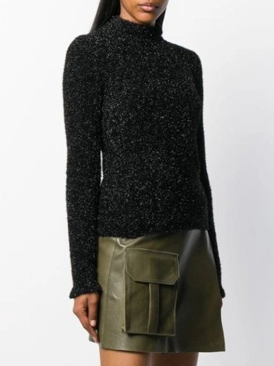 Shop Philosophy Di Lorenzo Serafini Textured Round Neck Sweater In Black