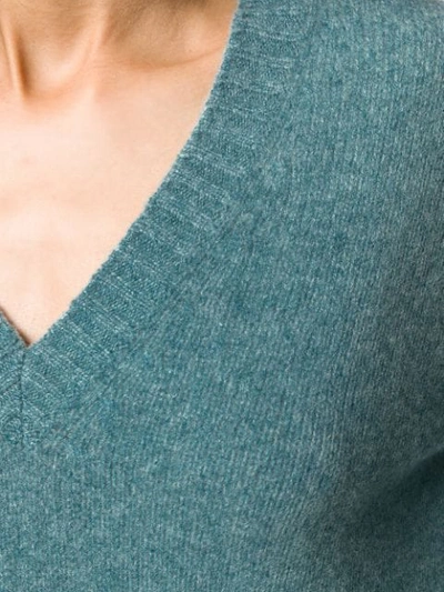 Shop Prada Cashmere V-neck Sweater In Blue