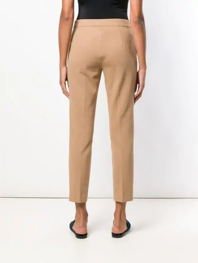 Shop Max Mara Cropped Trousers In Neutrals