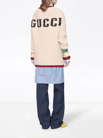 Shop Gucci Striped Oversize Cotton Shirt In Blue