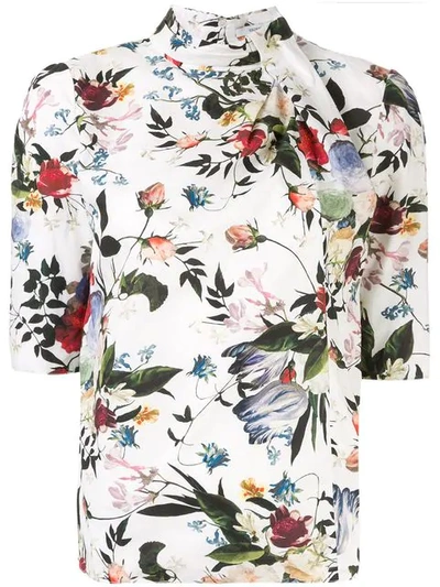 Shop Erdem Kacey Floral Print Top In Multicolour