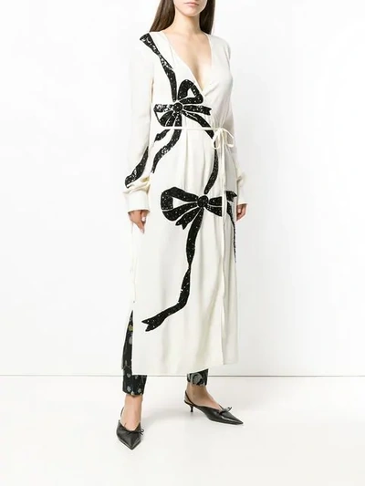 Shop Attico Sequin Embroidered Bow Dress In White