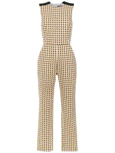 Shop Andrea Marques Printed Jumpsuit In White