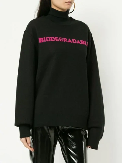 Shop Strateas Carlucci 'biodegradable' Knit Sweater In Black