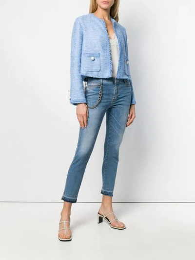 Shop Ermanno Scervino Chain Detail Cropped Jeans In Blue