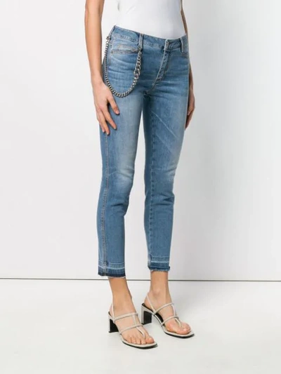 Shop Ermanno Scervino Chain Detail Cropped Jeans In Blue