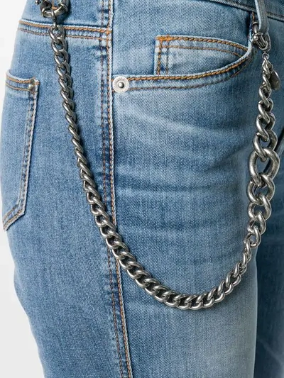 ERMANNO SCERVINO CHAIN DETAIL CROPPED JEANS - 蓝色