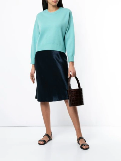 Shop Vince Short Cashmere Sweater In Green