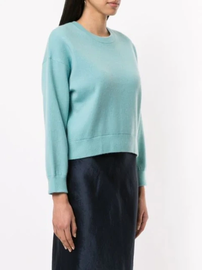 Shop Vince Short Cashmere Sweater In Green