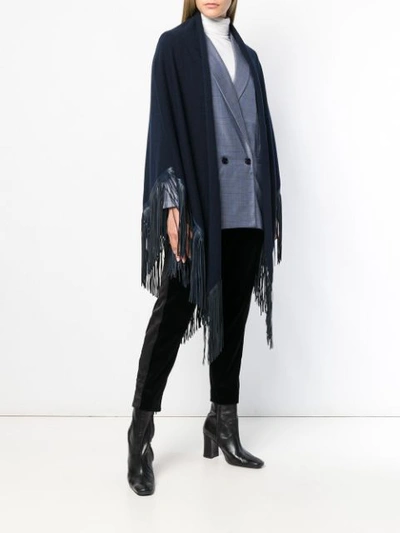 Shop Babjades Fringe Hem Cardigan In Blue