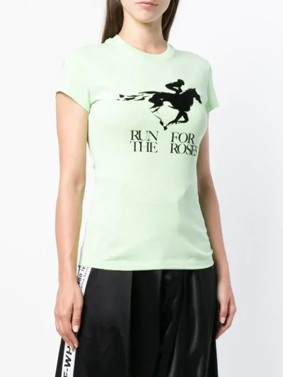 Shop Off-white Run For The Roses T-shirt In Green