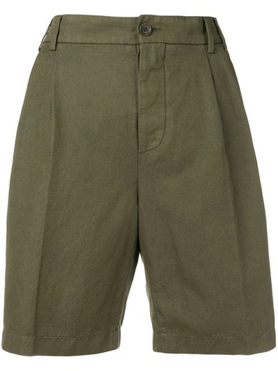 Shop Aspesi High-waisted Chino Shorts In 85390 Verde