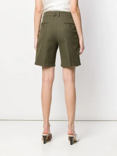 Shop Aspesi High-waisted Chino Shorts In 85390 Verde