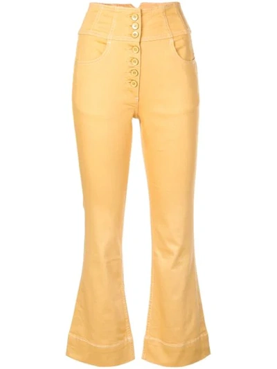 Shop Ulla Johnson Ellis Jeans In Yellow