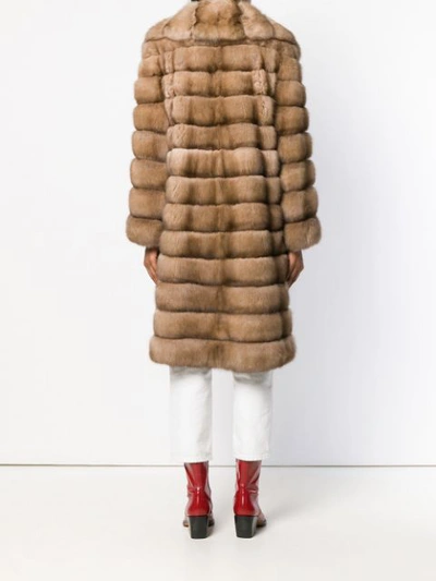 Shop Liska Riki Fur Coat In Neutrals