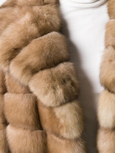 Shop Liska Riki Fur Coat In Neutrals