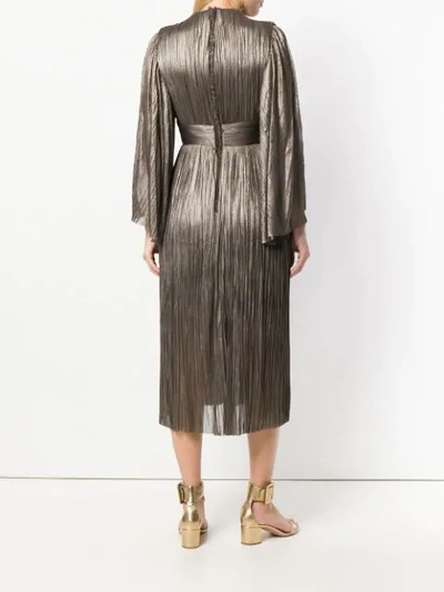 Shop Maria Lucia Hohan Pleated Midi Dress In Grey