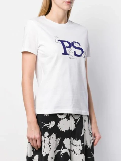 Shop Ps By Paul Smith Logo Print T-shirt - White