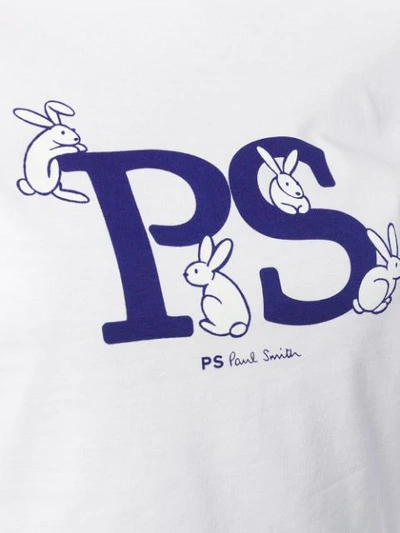 Shop Ps By Paul Smith Logo Print T-shirt - White