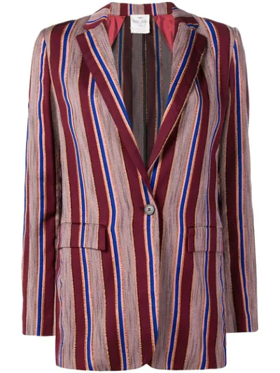 Shop Forte Forte Striped Fitted Blazer - Red