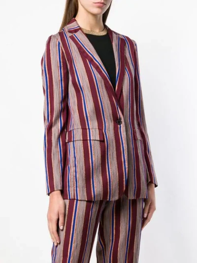 Shop Forte Forte Striped Fitted Blazer - Red