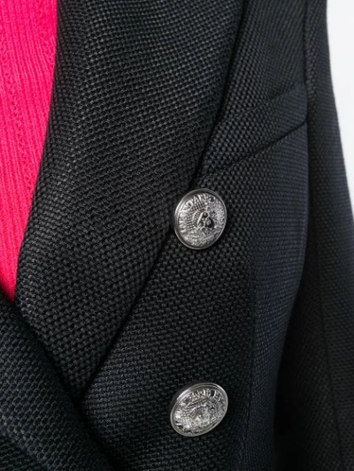 Shop Balmain Pointed Shoulders Blazer In C0100 Noir