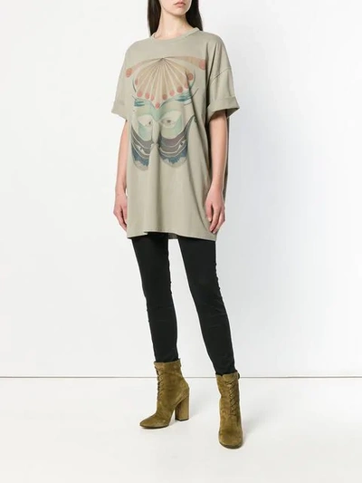 Shop Chloé Oversized Graphic Print T In Grey
