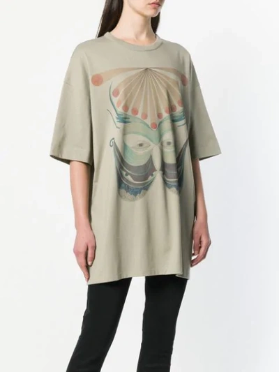 Shop Chloé Oversized Graphic Print T In Grey