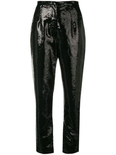 Shop Elie Saab Sequins Embroidered Trousers In Black